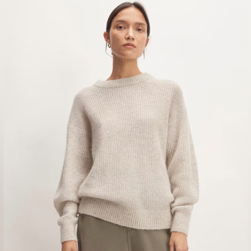 Everlane Alpaca Crew Sweater in Almond